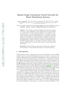 Spatial Graph Convolution Neural Networks for Water Distribution Systems
