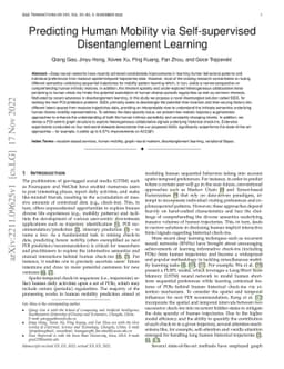 Predicting Human Mobility via Self-supervised Disentanglement Learning