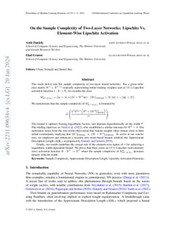 On the Sample Complexity of Two-Layer Networks: Lipschitz vs.
  Element-Wise Lipschitz Activation