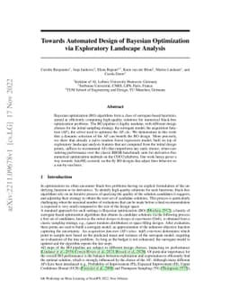 Towards Automated Design of Bayesian Optimization via Exploratory
  Landscape Analysis