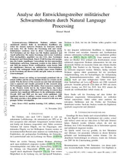 Analyse der Entwicklungstreiber militärischer Schwarmdrohnen durch
  Natural Language Processing