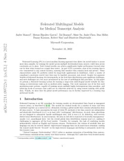 Federated Multilingual Models for Medical Transcript Analysis