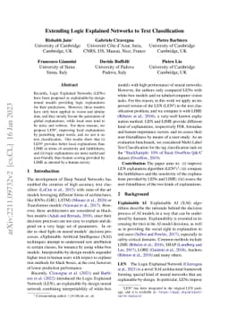 Extending Logic Explained Networks to Text Classification