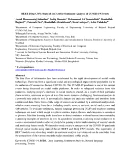 BERT-Deep CNN: State-of-the-Art for Sentiment Analysis of COVID-19
  Tweets