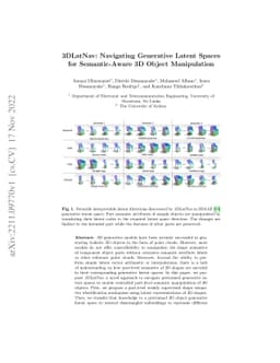 3DLatNav: Navigating Generative Latent Spaces for Semantic-Aware 3D
  Object Manipulation