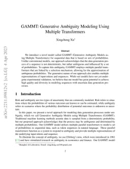 GAMMT: Generative Ambiguity Modeling Using Multiple Transformers