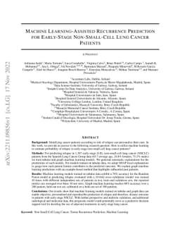 Machine Learning-Assisted Recurrence Prediction for Early-Stage
  Non-Small-Cell Lung Cancer Patients