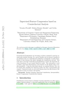 Supervised Feature Compression based on Counterfactual Analysis