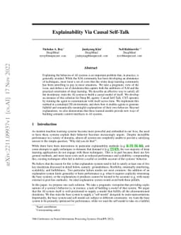 Explainability Via Causal Self-Talk