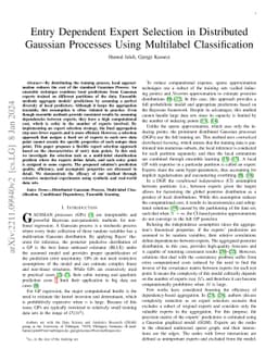 Entry Dependent Expert Selection in Distributed Gaussian Processes Using
  Multilabel Classification