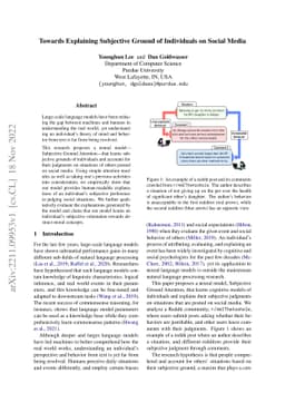 Towards Explaining Subjective Ground of Individuals on Social Media