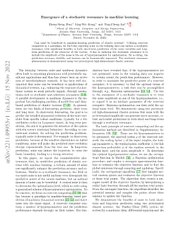 Emergence of a stochastic resonance in machine learning