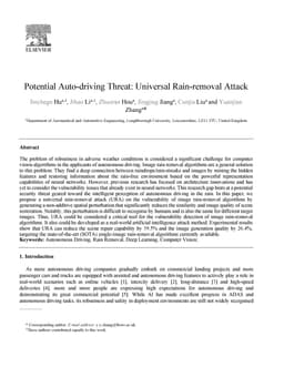 Potential Auto-driving Threat: Universal Rain-removal Attack