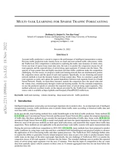 Multi-task Learning for Sparse Traffic Forecasting