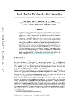 Look More but Care Less in Video Recognition