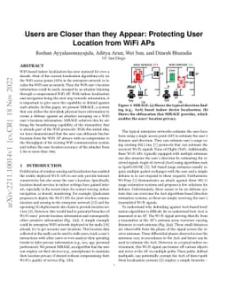 Users are Closer than they Appear: Protecting User Location from WiFi
  APs