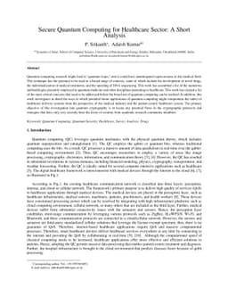 Secure Quantum Computing for Healthcare Sector: A Short Analysis