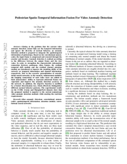 Pedestrian Spatio-Temporal Information Fusion For Video Anomaly
  Detection