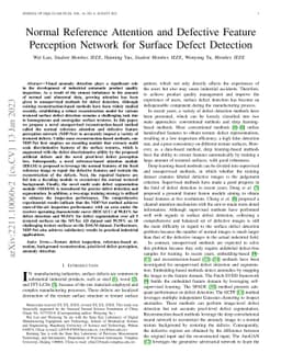 Normal Reference Attention and Defective Feature Perception Network for
  Surface Defect Detection