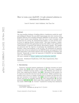 How to train your draGAN: A task oriented solution to imbalanced
  classification