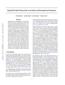 Hyperbolic Sliced-Wasserstein via Geodesic and Horospherical Projections