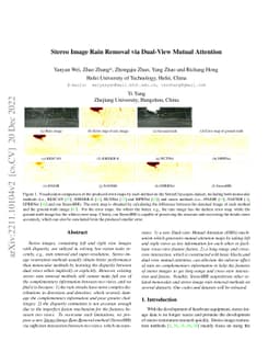 Stereo Image Rain Removal via Dual-View Mutual Attention