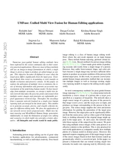 UMFuse: Unified Multi View Fusion for Human Editing applications