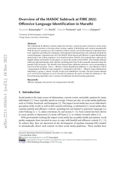 Overview of the HASOC Subtrack at FIRE 2022: Offensive Language
  Identification in Marathi