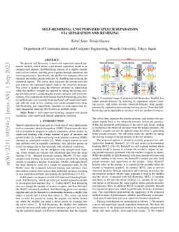 Self-Remixing: Unsupervised Speech Separation via Separation and
  Remixing
