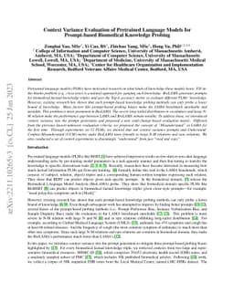 Context Variance Evaluation of Pretrained Language Models for
  Prompt-based Biomedical Knowledge Probing