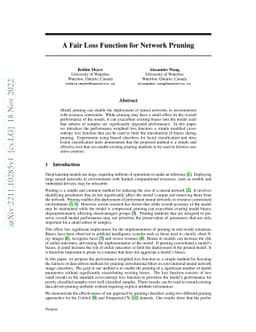 A Fair Loss Function for Network Pruning