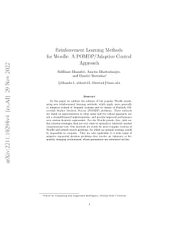 Reinforcement Learning Methods for Wordle: A POMDP/Adaptive Control
  Approach
