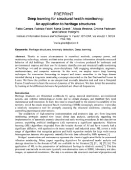 Deep learning for structural health monitoring: An application to
  heritage structures