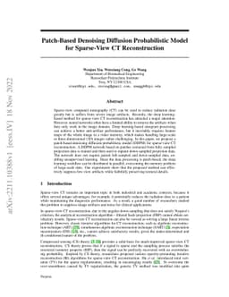 Patch-Based Denoising Diffusion Probabilistic Model for Sparse-View CT
  Reconstruction