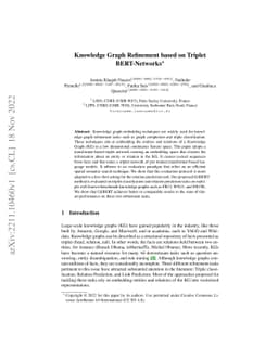 Knowledge Graph Refinement based on Triplet BERT-Networks