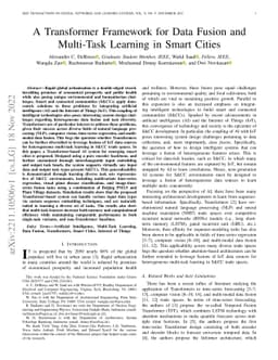 A Transformer Framework for Data Fusion and Multi-Task Learning in Smart
  Cities