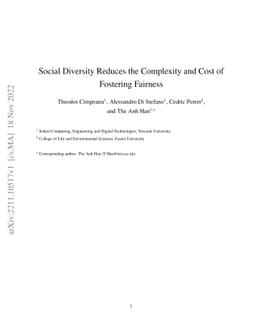 Social Diversity Reduces the Complexity and Cost of Fostering Fairness