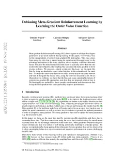 Debiasing Meta-Gradient Reinforcement Learning by Learning the Outer
  Value Function