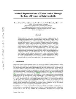 Internal Representations of Vision Models Through the Lens of Frames on
  Data Manifolds