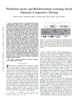 Prediction-aware and Reinforcement Learning based Altruistic Cooperative
  Driving