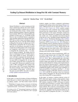 Scaling Up Dataset Distillation to ImageNet-1K with Constant Memory