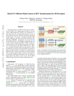 MatrixVT: Efficient Multi-Camera to BEV Transformation for 3D Perception