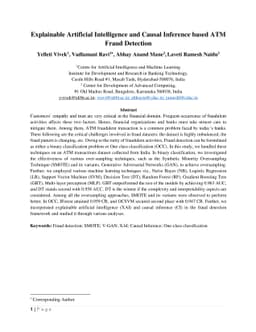 Explainable Artificial Intelligence and Causal Inference based ATM Fraud
  Detection