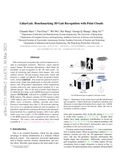 LidarGait: Benchmarking 3D Gait Recognition with Point Clouds