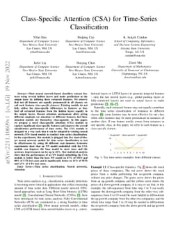 Class-Specific Attention (CSA) for Time-Series Classification
