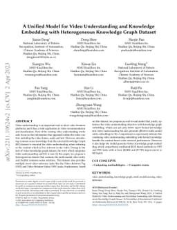 A Unified Model for Video Understanding and Knowledge Embedding with
  Heterogeneous Knowledge Graph Dataset