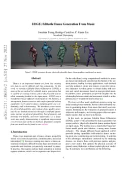 EDGE: Editable Dance Generation From Music
