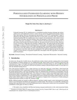 Personalized Federated Learning with Hidden Information on Personalized
  Prior