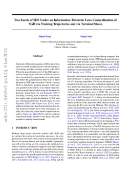Two Facets of SDE Under an Information-Theoretic Lens: Generalization of
  SGD via Training Trajectories and via Terminal States