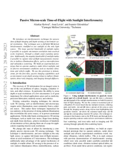 Passive Micron-scale Time-of-Flight with Sunlight Interferometry